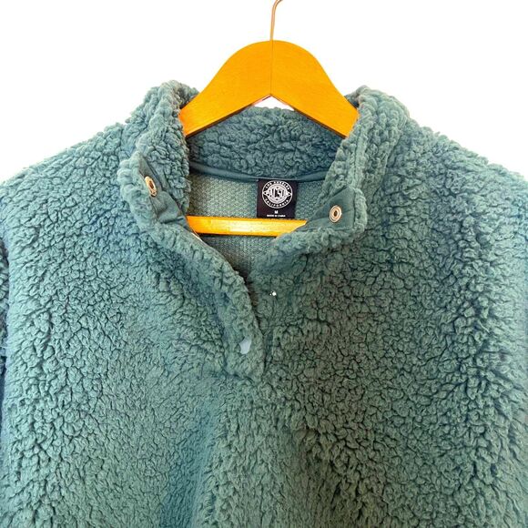 PacSun Women's‎ Simone Cropped Sherpa Henley Sweatshirt Size M - Picture 5 of 11